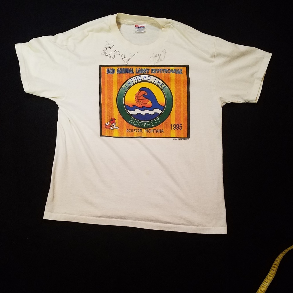 VTG Hoops Fest Signed Shirt larry krystkowiak